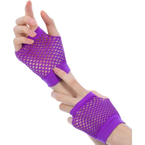 80s Costume Accessories Women Neon Gloves Headband Necklace Glasses Leg Warmers main image 6